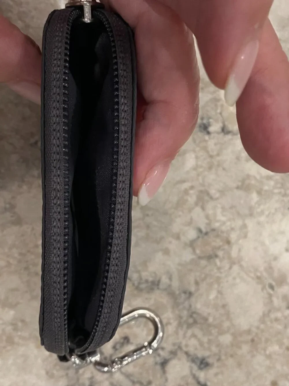 LULULEMON DARK GRAY COIN OR CARD POUCH. EX COND